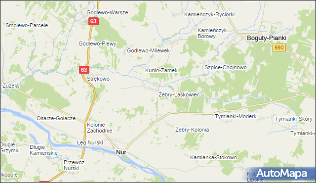 mapa Żebry-Laskowiec, Żebry-Laskowiec na mapie Targeo