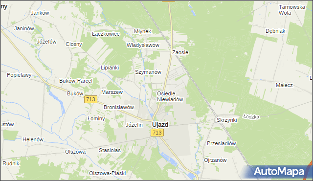 mapa Osiedle Niewiadów, Osiedle Niewiadów na mapie Targeo