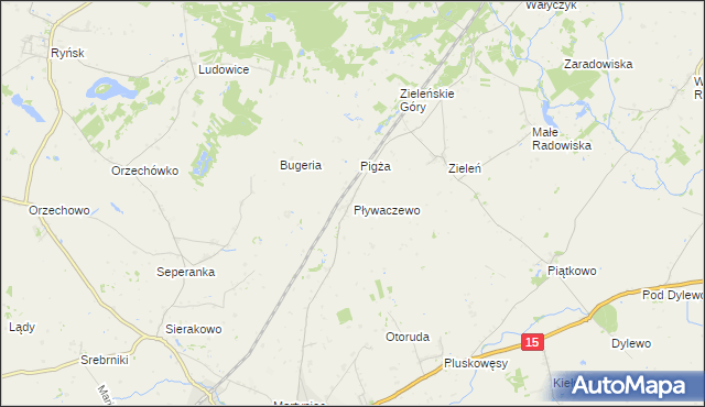 mapa Pływaczewo, Pływaczewo na mapie Targeo