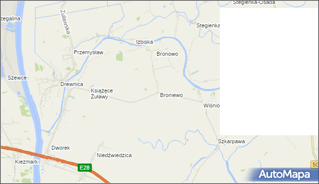 mapa Broniewo gmina Stegna, Broniewo gmina Stegna na mapie Targeo