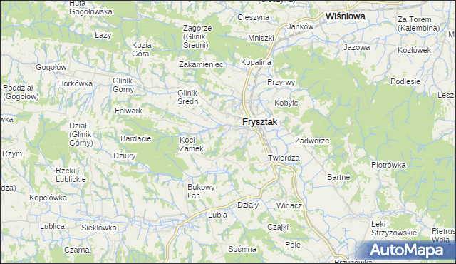 mapa Glinik Dolny, Glinik Dolny na mapie Targeo