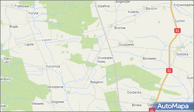 mapa Grudzielec Nowy, Grudzielec Nowy na mapie Targeo
