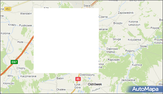 mapa Janów gmina Ostrówek, Janów gmina Ostrówek na mapie Targeo
