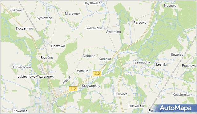 mapa Karlinko, Karlinko na mapie Targeo