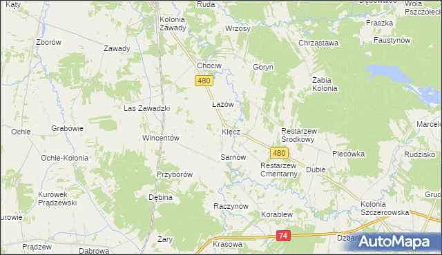 mapa Klęcz, Klęcz na mapie Targeo