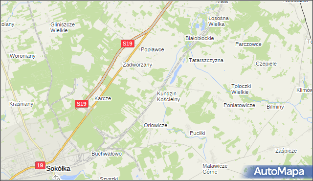 mapa Kundzin Kościelny, Kundzin Kościelny na mapie Targeo