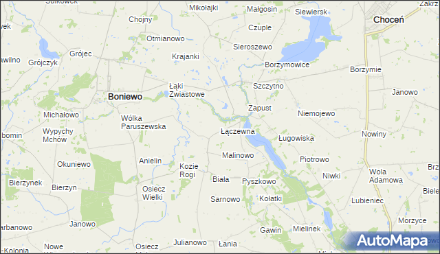 mapa Łączewna gmina Boniewo, Łączewna gmina Boniewo na mapie Targeo