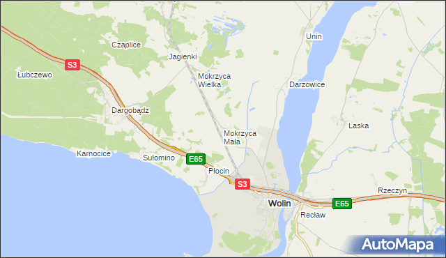 mapa Mokrzyca Mała, Mokrzyca Mała na mapie Targeo