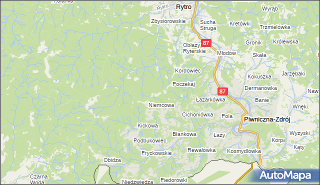 mapa Niemcowa, Niemcowa na mapie Targeo