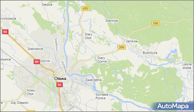 mapa Stary Górnik, Stary Górnik na mapie Targeo