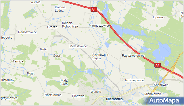 mapa Szydłowiec Śląski, Szydłowiec Śląski na mapie Targeo