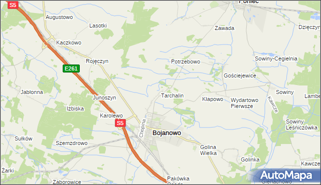 mapa Tarchalin, Tarchalin na mapie Targeo