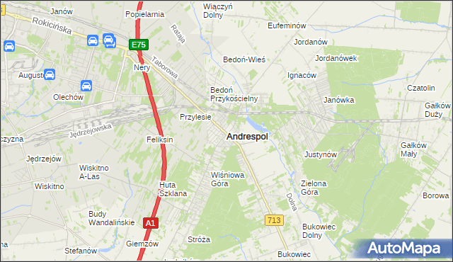 mapa Andrespol, Andrespol na mapie Targeo