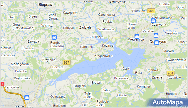 mapa Brzączowice, Brzączowice na mapie Targeo