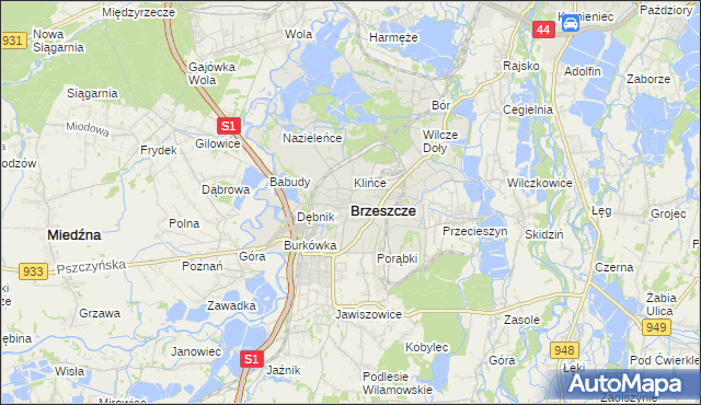 mapa Brzeszcze, Brzeszcze na mapie Targeo