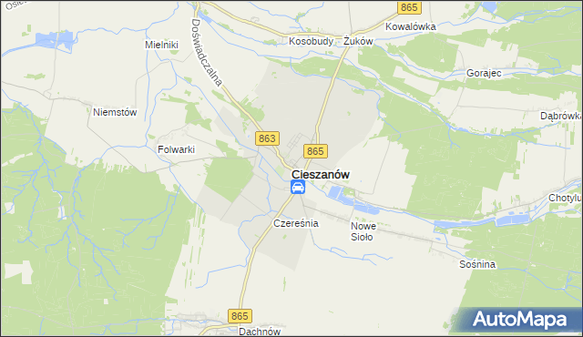 mapa Cieszanów, Cieszanów na mapie Targeo