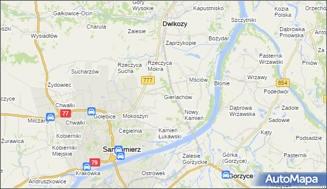 mapa Gierlachów, Gierlachów na mapie Targeo