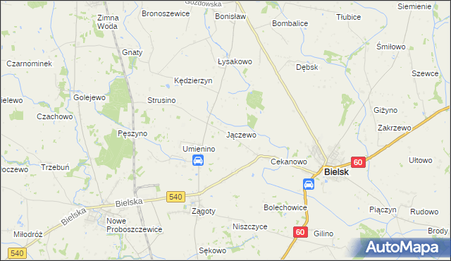 mapa Jączewo, Jączewo na mapie Targeo