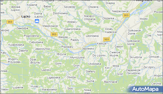 mapa Jazowsko, Jazowsko na mapie Targeo