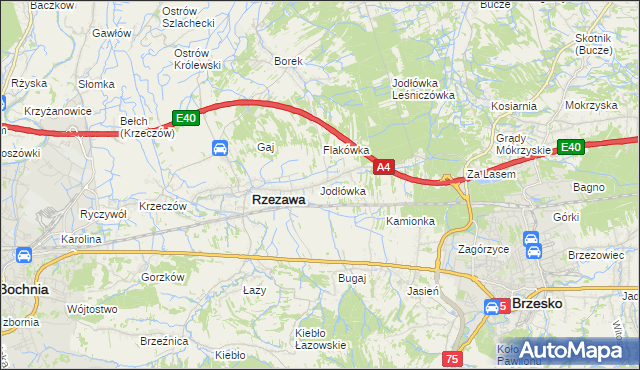 mapa Jodłówka gmina Rzezawa, Jodłówka gmina Rzezawa na mapie Targeo