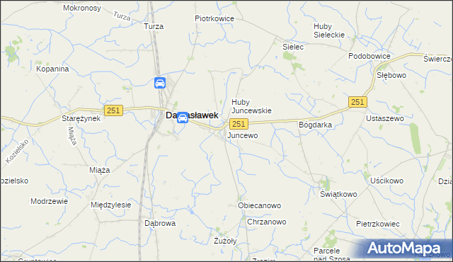 mapa Juncewo, Juncewo na mapie Targeo