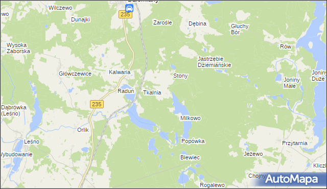 mapa Kolano gmina Dziemiany, Kolano gmina Dziemiany na mapie Targeo