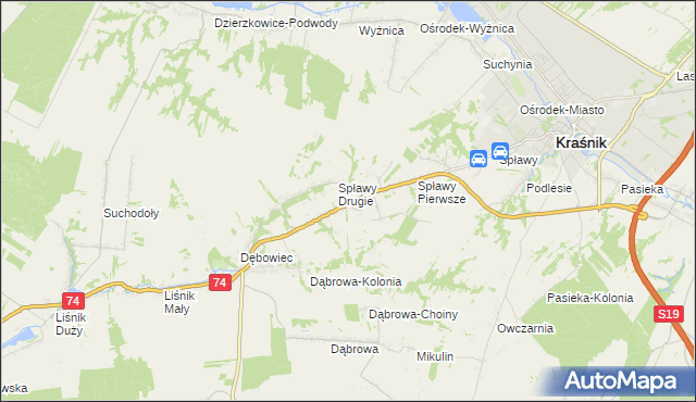 mapa Kowalin, Kowalin na mapie Targeo