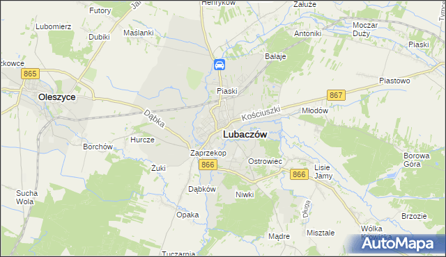 mapa Lubaczów, Lubaczów na mapie Targeo