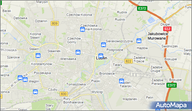 mapa Lublina, Lublin na mapie Targeo