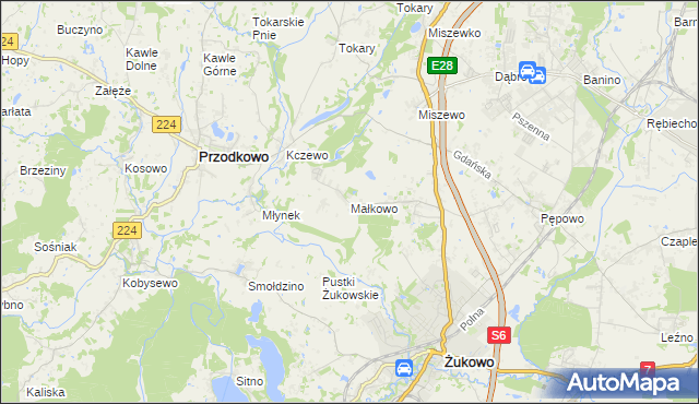 mapa Małkowo, Małkowo na mapie Targeo