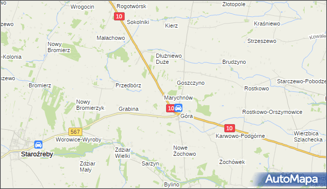 mapa Marychnów, Marychnów na mapie Targeo