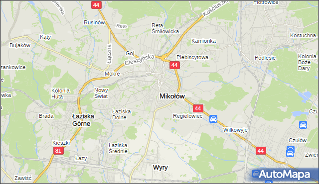 mapa Mikołów, Mikołów na mapie Targeo