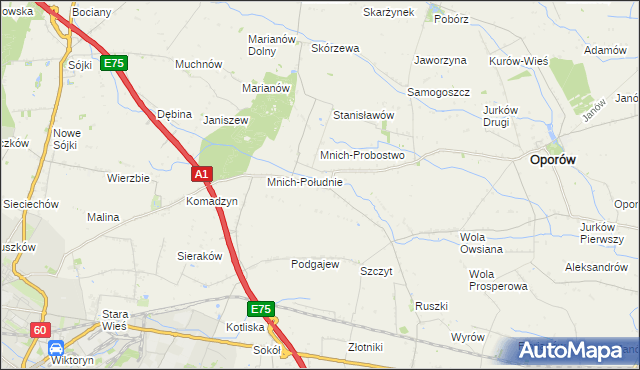 mapa Mnich-Ośrodek, Mnich-Ośrodek na mapie Targeo