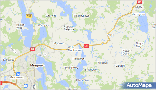 mapa Muntowo, Muntowo na mapie Targeo