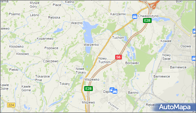 mapa Nowy Tuchom, Nowy Tuchom na mapie Targeo