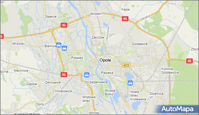 mapa Opola, Opole na mapie Targeo