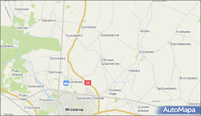 mapa Ostrowo Szlacheckie, Ostrowo Szlacheckie na mapie Targeo