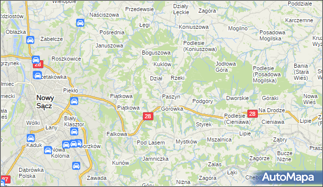 mapa Paszyn, Paszyn na mapie Targeo