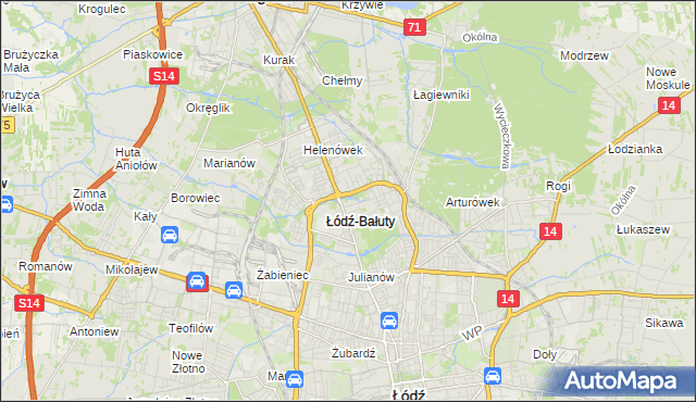 mapa Radogoszcz gmina Łódź, Radogoszcz gmina Łódź na mapie Targeo