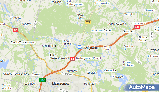 mapa Radziejowice, Radziejowice na mapie Targeo