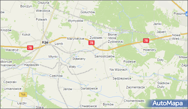 mapa Samostrzałów, Samostrzałów na mapie Targeo