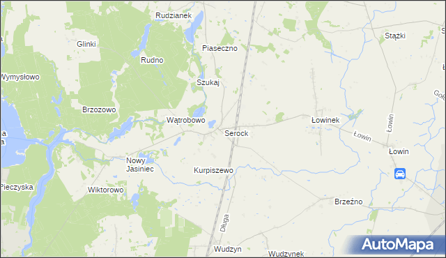 mapa Serock gmina Pruszcz, Serock gmina Pruszcz na mapie Targeo