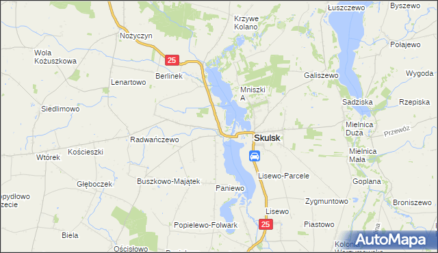 mapa Skulska Wieś, Skulska Wieś na mapie Targeo