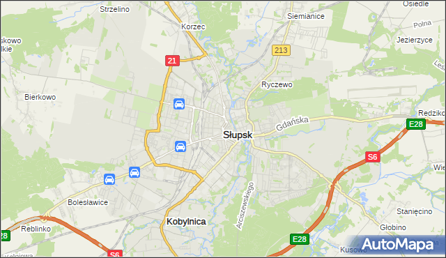 mapa Słupska, Słupsk na mapie Targeo