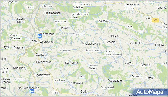 mapa Staszkówka, Staszkówka na mapie Targeo