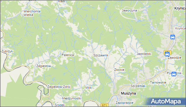 mapa Szczawnik, Szczawnik na mapie Targeo