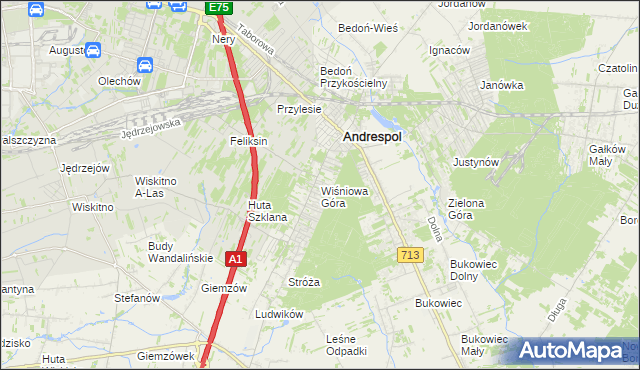 mapa Wiśniowa Góra, Wiśniowa Góra na mapie Targeo