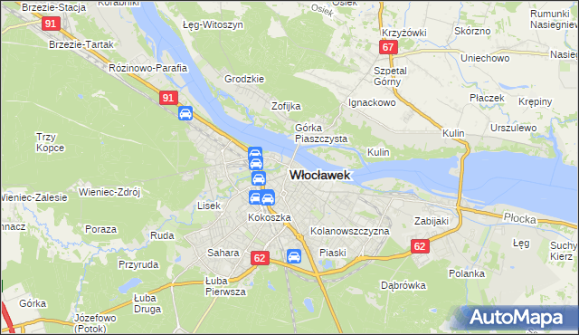 mapa Włocławka, Włocławek na mapie Targeo