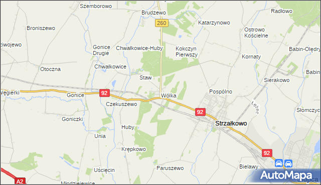 mapa Wólka gmina Strzałkowo, Wólka gmina Strzałkowo na mapie Targeo