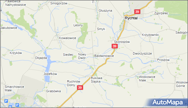 mapa Baldwinowice gmina Namysłów, Baldwinowice gmina Namysłów na mapie Targeo